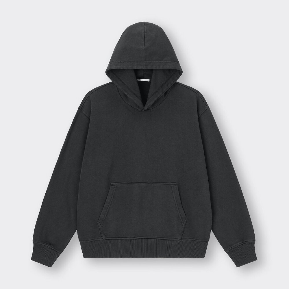 GU (Uniqlo) Relaxed Fit Hoodie (Charcoal / Washed Black) – Size XL